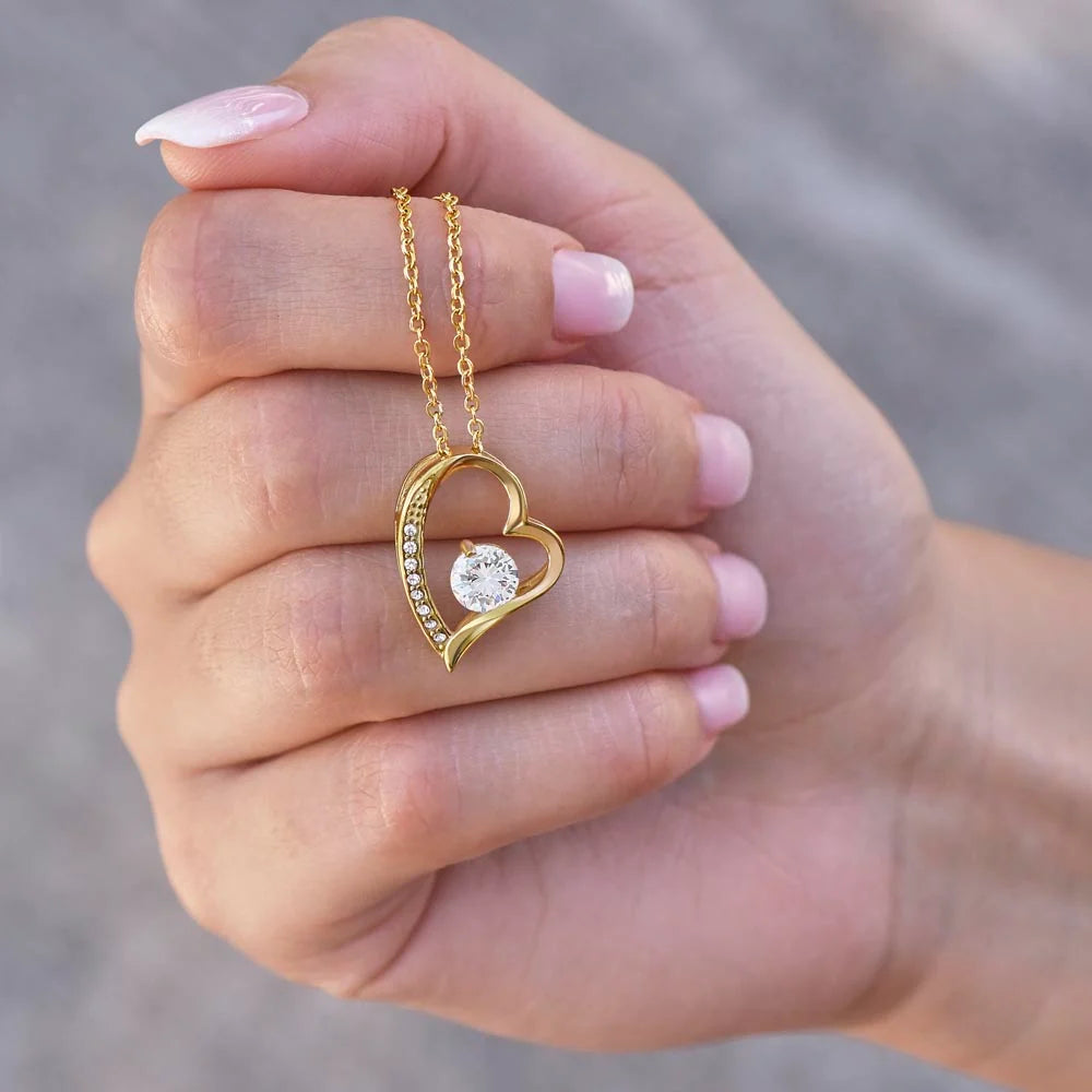 To My Beautiful Mom - I Love You Heart Necklace