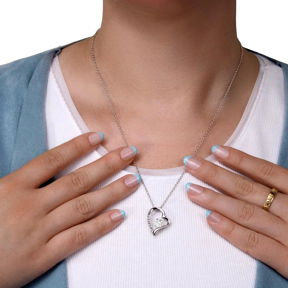 To My Beautiful Mom - I Love You Heart Necklace